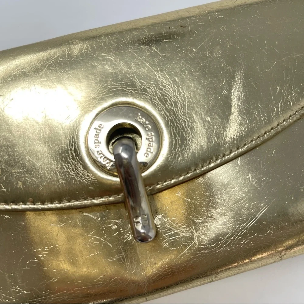 Kate Spade Metallic‎ Cyndy Leather Wallet in Gold